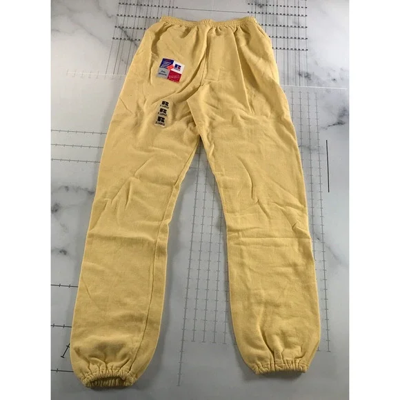 Vintage Russell Athletic Sweatpants Mens Extra Large Yellow Elastic Ankle USA - Picture 10 of 12